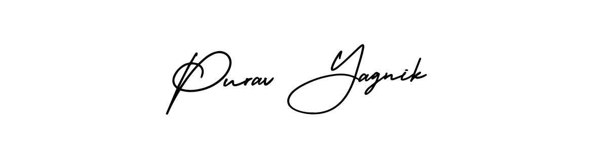 Make a beautiful signature design for name Purav Yagnik. With this signature (AmerikaSignatureDemo-Regular) style, you can create a handwritten signature for free. Purav Yagnik signature style 3 images and pictures png