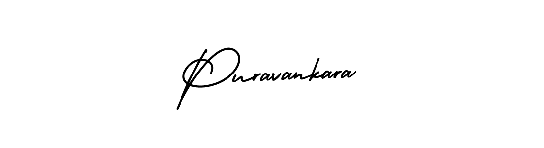 How to make Puravankara name signature. Use AmerikaSignatureDemo-Regular style for creating short signs online. This is the latest handwritten sign. Puravankara signature style 3 images and pictures png