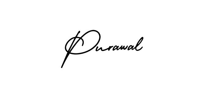 Purawal stylish signature style. Best Handwritten Sign (AmerikaSignatureDemo-Regular) for my name. Handwritten Signature Collection Ideas for my name Purawal. Purawal signature style 3 images and pictures png