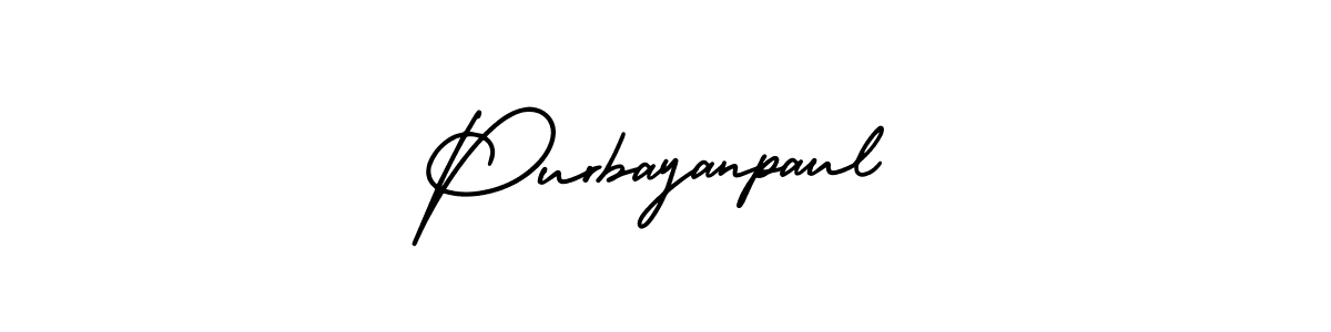 You should practise on your own different ways (AmerikaSignatureDemo-Regular) to write your name (Purbayanpaul) in signature. don't let someone else do it for you. Purbayanpaul signature style 3 images and pictures png