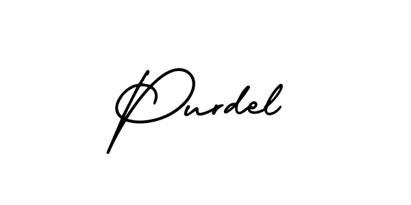 Make a beautiful signature design for name Purdel. With this signature (AmerikaSignatureDemo-Regular) style, you can create a handwritten signature for free. Purdel signature style 3 images and pictures png