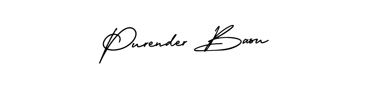 This is the best signature style for the Purender Basu name. Also you like these signature font (AmerikaSignatureDemo-Regular). Mix name signature. Purender Basu signature style 3 images and pictures png