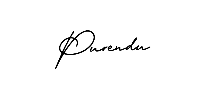 You should practise on your own different ways (AmerikaSignatureDemo-Regular) to write your name (Purendu) in signature. don't let someone else do it for you. Purendu signature style 3 images and pictures png