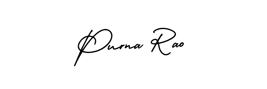 Purna Rao stylish signature style. Best Handwritten Sign (AmerikaSignatureDemo-Regular) for my name. Handwritten Signature Collection Ideas for my name Purna Rao. Purna Rao signature style 3 images and pictures png