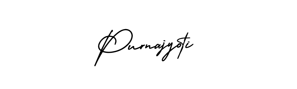 The best way (AmerikaSignatureDemo-Regular) to make a short signature is to pick only two or three words in your name. The name Purnajyoti include a total of six letters. For converting this name. Purnajyoti signature style 3 images and pictures png