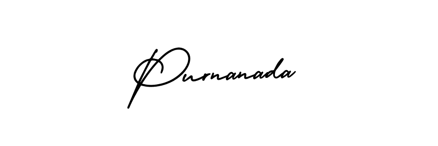 AmerikaSignatureDemo-Regular is a professional signature style that is perfect for those who want to add a touch of class to their signature. It is also a great choice for those who want to make their signature more unique. Get Purnanada name to fancy signature for free. Purnanada signature style 3 images and pictures png