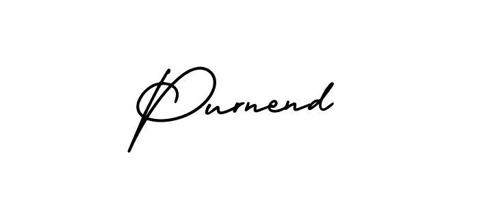 You should practise on your own different ways (AmerikaSignatureDemo-Regular) to write your name (Purnend) in signature. don't let someone else do it for you. Purnend signature style 3 images and pictures png