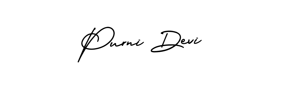 Design your own signature with our free online signature maker. With this signature software, you can create a handwritten (AmerikaSignatureDemo-Regular) signature for name Purni Devi. Purni Devi signature style 3 images and pictures png