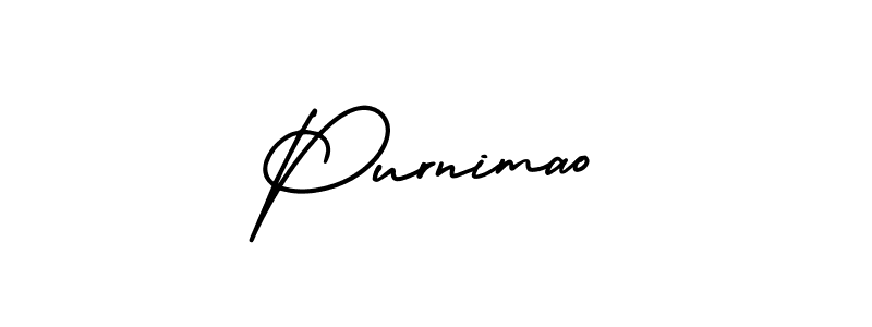 How to make Purnimao name signature. Use AmerikaSignatureDemo-Regular style for creating short signs online. This is the latest handwritten sign. Purnimao signature style 3 images and pictures png