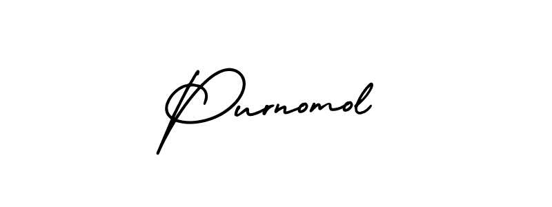 Make a beautiful signature design for name Purnomol. With this signature (AmerikaSignatureDemo-Regular) style, you can create a handwritten signature for free. Purnomol signature style 3 images and pictures png