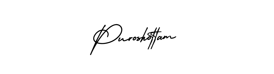 Puroshottam stylish signature style. Best Handwritten Sign (AmerikaSignatureDemo-Regular) for my name. Handwritten Signature Collection Ideas for my name Puroshottam. Puroshottam signature style 3 images and pictures png