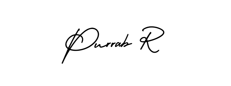 Use a signature maker to create a handwritten signature online. With this signature software, you can design (AmerikaSignatureDemo-Regular) your own signature for name Purrab R. Purrab R signature style 3 images and pictures png