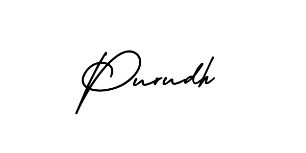 The best way (AmerikaSignatureDemo-Regular) to make a short signature is to pick only two or three words in your name. The name Purudh include a total of six letters. For converting this name. Purudh signature style 3 images and pictures png