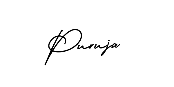 How to Draw Puruja signature style? AmerikaSignatureDemo-Regular is a latest design signature styles for name Puruja. Puruja signature style 3 images and pictures png