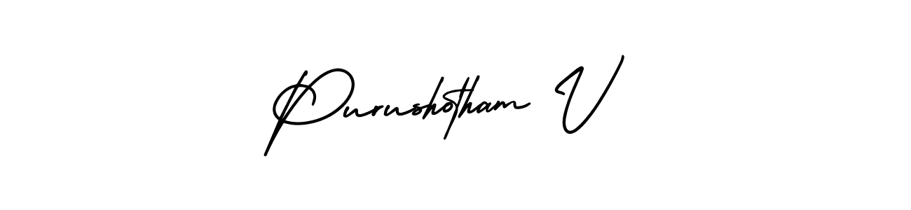 Also we have Purushotham V name is the best signature style. Create professional handwritten signature collection using AmerikaSignatureDemo-Regular autograph style. Purushotham V signature style 3 images and pictures png