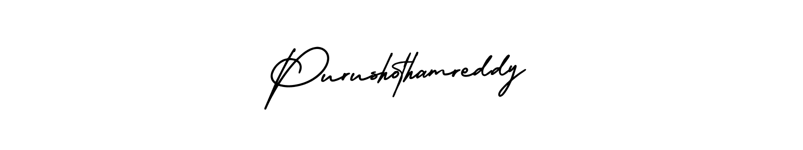 Purushothamreddy stylish signature style. Best Handwritten Sign (AmerikaSignatureDemo-Regular) for my name. Handwritten Signature Collection Ideas for my name Purushothamreddy. Purushothamreddy signature style 3 images and pictures png