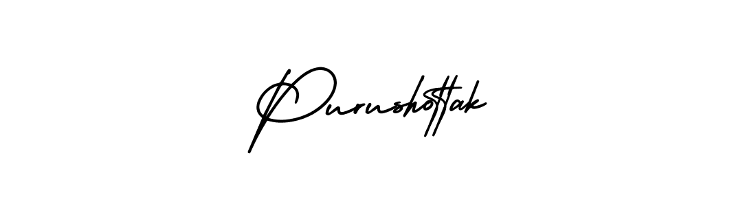 How to make Purushottak name signature. Use AmerikaSignatureDemo-Regular style for creating short signs online. This is the latest handwritten sign. Purushottak signature style 3 images and pictures png