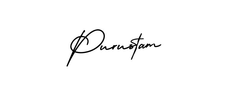 How to make Purustam name signature. Use AmerikaSignatureDemo-Regular style for creating short signs online. This is the latest handwritten sign. Purustam signature style 3 images and pictures png