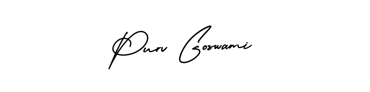 Make a beautiful signature design for name Purv Goswami. Use this online signature maker to create a handwritten signature for free. Purv Goswami signature style 3 images and pictures png