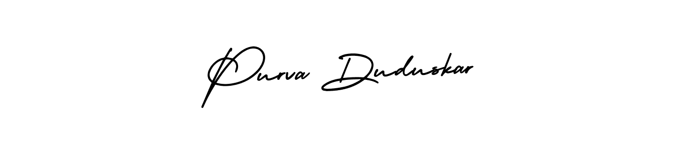 You can use this online signature creator to create a handwritten signature for the name Purva Duduskar. This is the best online autograph maker. Purva Duduskar signature style 3 images and pictures png