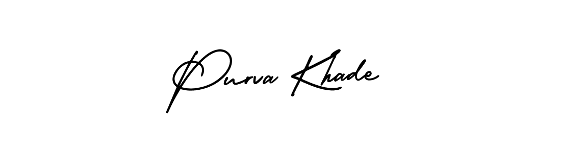 How to make Purva Khade name signature. Use AmerikaSignatureDemo-Regular style for creating short signs online. This is the latest handwritten sign. Purva Khade signature style 3 images and pictures png