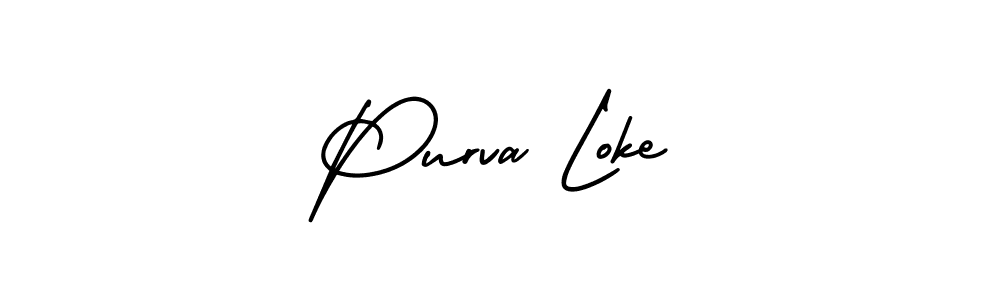 AmerikaSignatureDemo-Regular is a professional signature style that is perfect for those who want to add a touch of class to their signature. It is also a great choice for those who want to make their signature more unique. Get Purva Loke name to fancy signature for free. Purva Loke signature style 3 images and pictures png