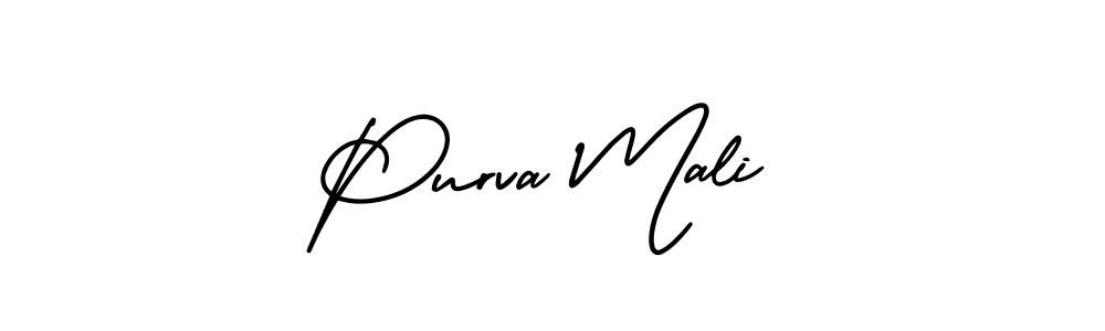 Check out images of Autograph of Purva Mali name. Actor Purva Mali Signature Style. AmerikaSignatureDemo-Regular is a professional sign style online. Purva Mali signature style 3 images and pictures png