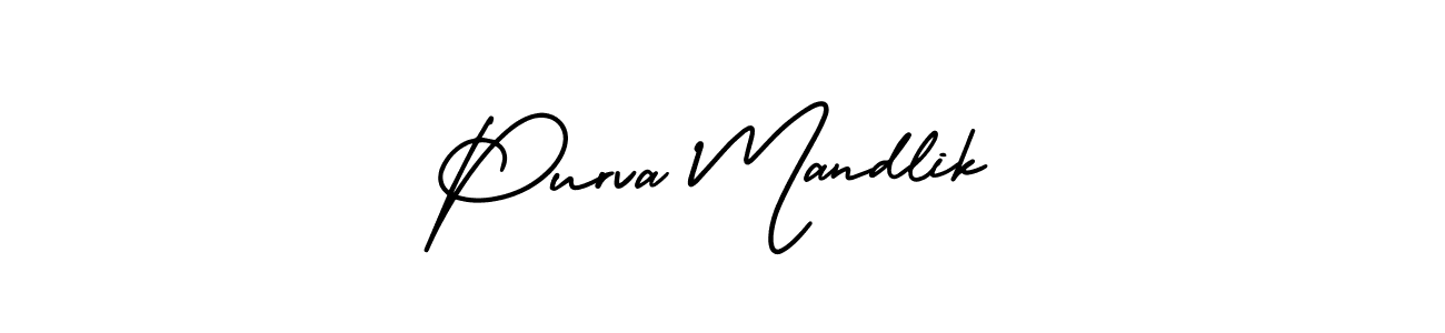 You should practise on your own different ways (AmerikaSignatureDemo-Regular) to write your name (Purva Mandlik) in signature. don't let someone else do it for you. Purva Mandlik signature style 3 images and pictures png