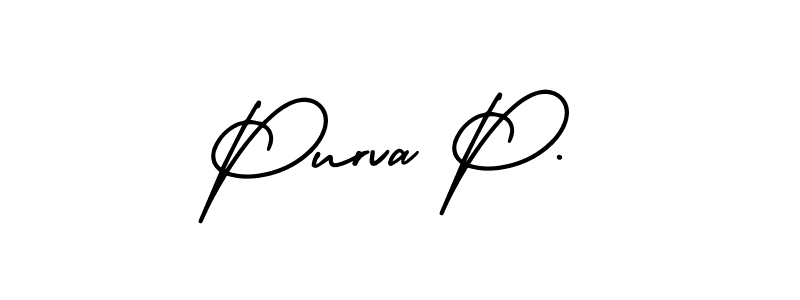 How to make Purva P. name signature. Use AmerikaSignatureDemo-Regular style for creating short signs online. This is the latest handwritten sign. Purva P. signature style 3 images and pictures png