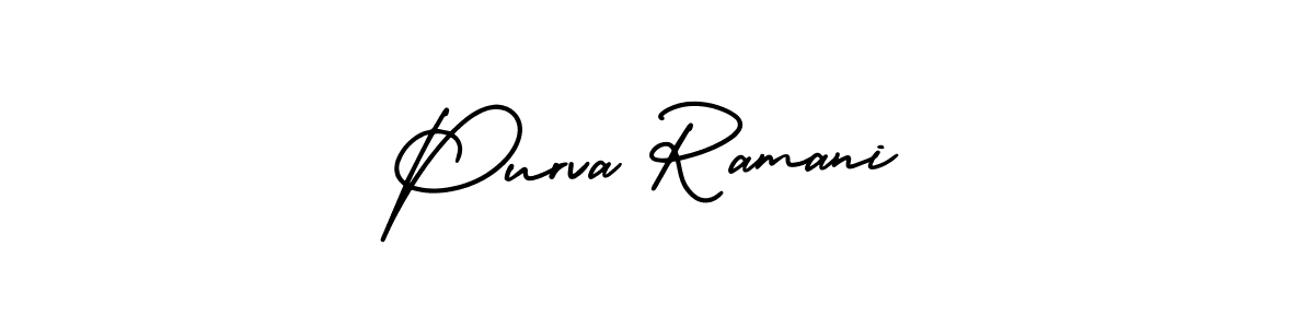 if you are searching for the best signature style for your name Purva Ramani. so please give up your signature search. here we have designed multiple signature styles  using AmerikaSignatureDemo-Regular. Purva Ramani signature style 3 images and pictures png