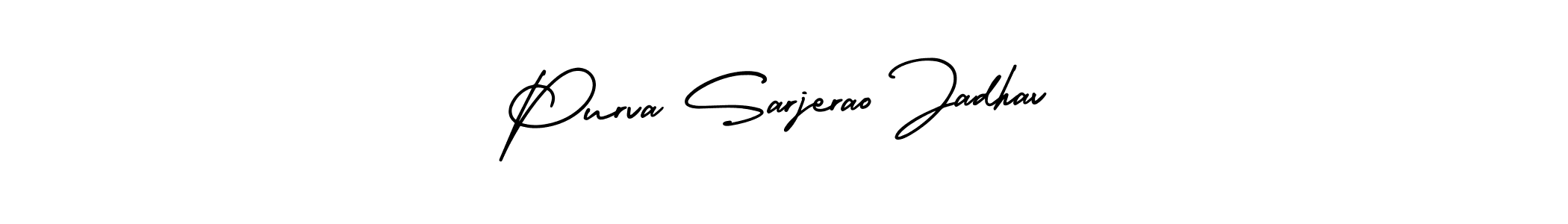 This is the best signature style for the Purva Sarjerao Jadhav name. Also you like these signature font (AmerikaSignatureDemo-Regular). Mix name signature. Purva Sarjerao Jadhav signature style 3 images and pictures png