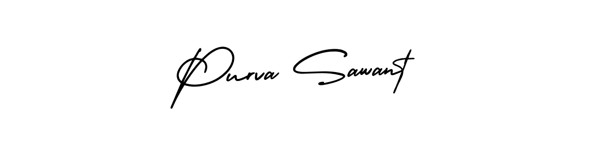 Make a beautiful signature design for name Purva Sawant. Use this online signature maker to create a handwritten signature for free. Purva Sawant signature style 3 images and pictures png