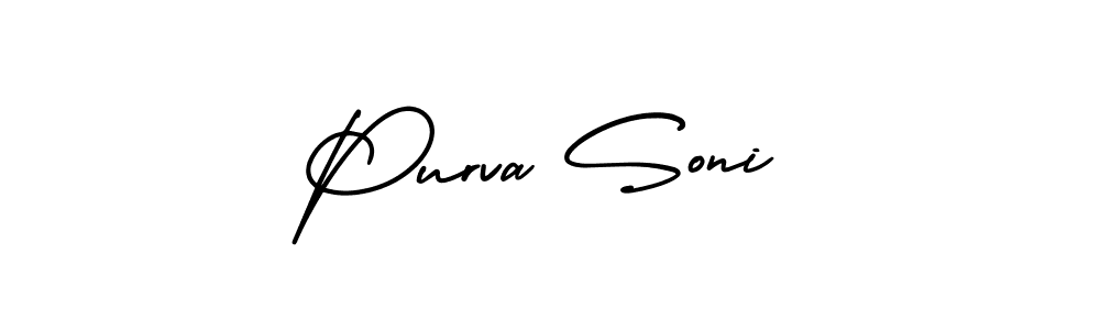 AmerikaSignatureDemo-Regular is a professional signature style that is perfect for those who want to add a touch of class to their signature. It is also a great choice for those who want to make their signature more unique. Get Purva Soni name to fancy signature for free. Purva Soni signature style 3 images and pictures png