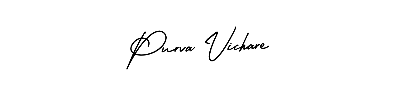 Purva Vichare stylish signature style. Best Handwritten Sign (AmerikaSignatureDemo-Regular) for my name. Handwritten Signature Collection Ideas for my name Purva Vichare. Purva Vichare signature style 3 images and pictures png