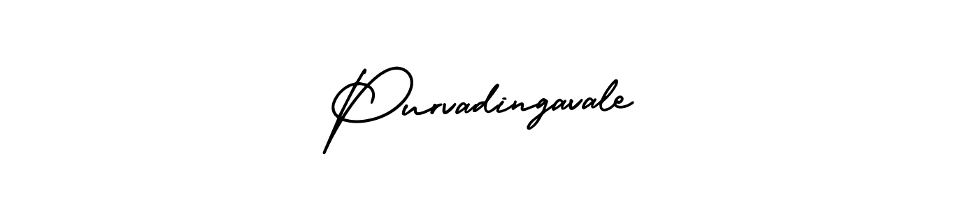 Purvadingavale stylish signature style. Best Handwritten Sign (AmerikaSignatureDemo-Regular) for my name. Handwritten Signature Collection Ideas for my name Purvadingavale. Purvadingavale signature style 3 images and pictures png