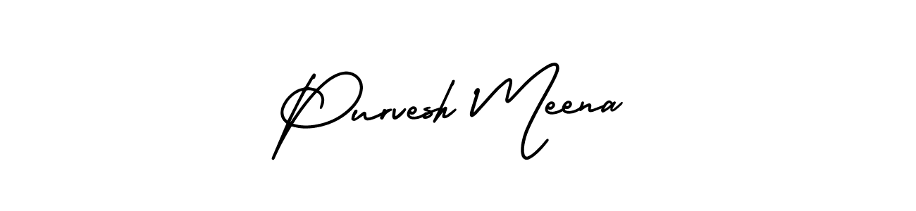 This is the best signature style for the Purvesh Meena name. Also you like these signature font (AmerikaSignatureDemo-Regular). Mix name signature. Purvesh Meena signature style 3 images and pictures png