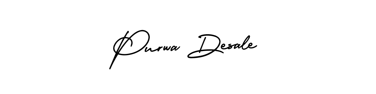 Similarly AmerikaSignatureDemo-Regular is the best handwritten signature design. Signature creator online .You can use it as an online autograph creator for name Purwa Desale. Purwa Desale signature style 3 images and pictures png