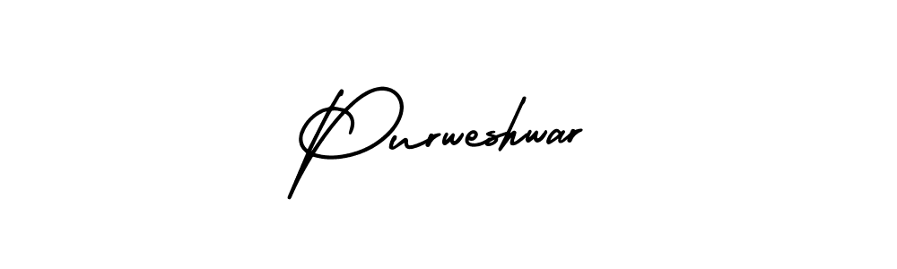 The best way (AmerikaSignatureDemo-Regular) to make a short signature is to pick only two or three words in your name. The name Purweshwar include a total of six letters. For converting this name. Purweshwar signature style 3 images and pictures png