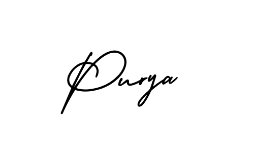 It looks lik you need a new signature style for name Purya. Design unique handwritten (AmerikaSignatureDemo-Regular) signature with our free signature maker in just a few clicks. Purya signature style 3 images and pictures png