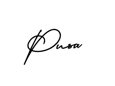 Pusa stylish signature style. Best Handwritten Sign (AmerikaSignatureDemo-Regular) for my name. Handwritten Signature Collection Ideas for my name Pusa. Pusa signature style 3 images and pictures png