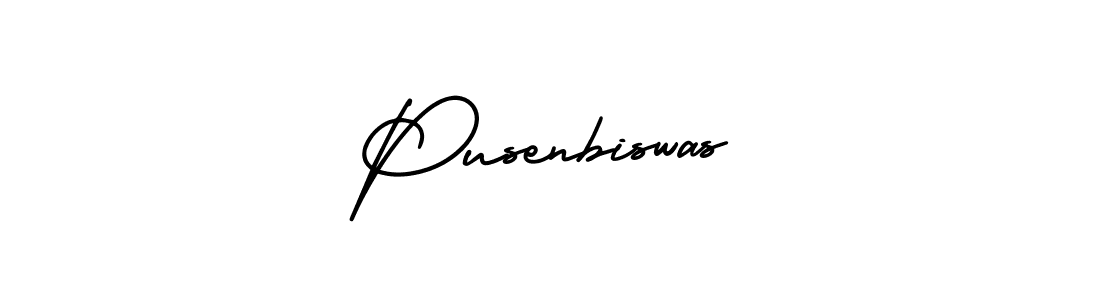 How to make Pusenbiswas name signature. Use AmerikaSignatureDemo-Regular style for creating short signs online. This is the latest handwritten sign. Pusenbiswas signature style 3 images and pictures png