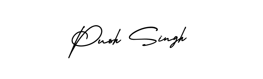 How to make Push Singh name signature. Use AmerikaSignatureDemo-Regular style for creating short signs online. This is the latest handwritten sign. Push Singh signature style 3 images and pictures png