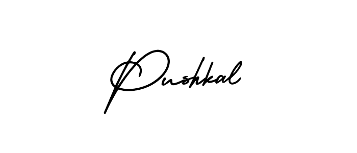 You should practise on your own different ways (AmerikaSignatureDemo-Regular) to write your name (Pushkal) in signature. don't let someone else do it for you. Pushkal signature style 3 images and pictures png