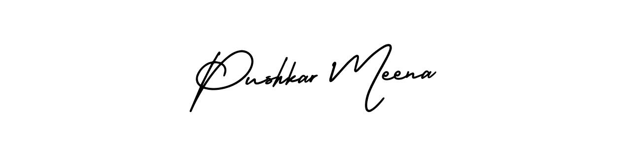 How to make Pushkar Meena signature? AmerikaSignatureDemo-Regular is a professional autograph style. Create handwritten signature for Pushkar Meena name. Pushkar Meena signature style 3 images and pictures png