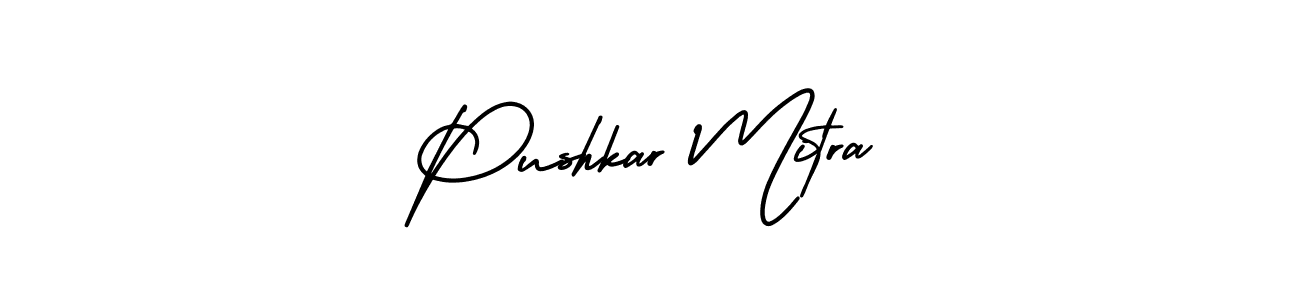 How to Draw Pushkar Mitra signature style? AmerikaSignatureDemo-Regular is a latest design signature styles for name Pushkar Mitra. Pushkar Mitra signature style 3 images and pictures png