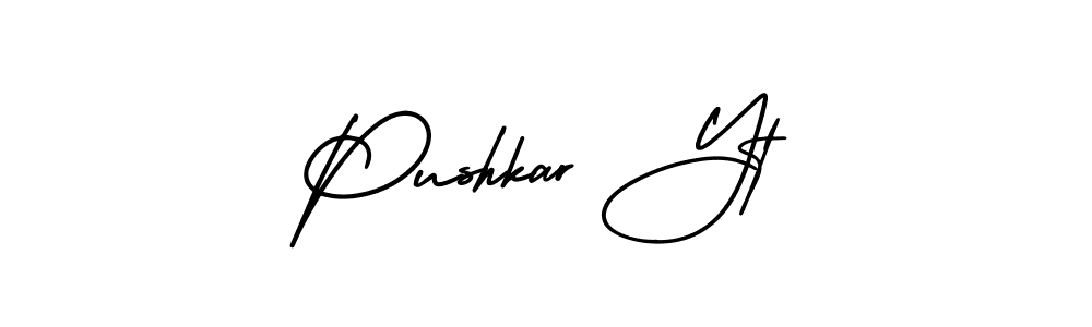 How to make Pushkar Yt signature? AmerikaSignatureDemo-Regular is a professional autograph style. Create handwritten signature for Pushkar Yt name. Pushkar Yt signature style 3 images and pictures png