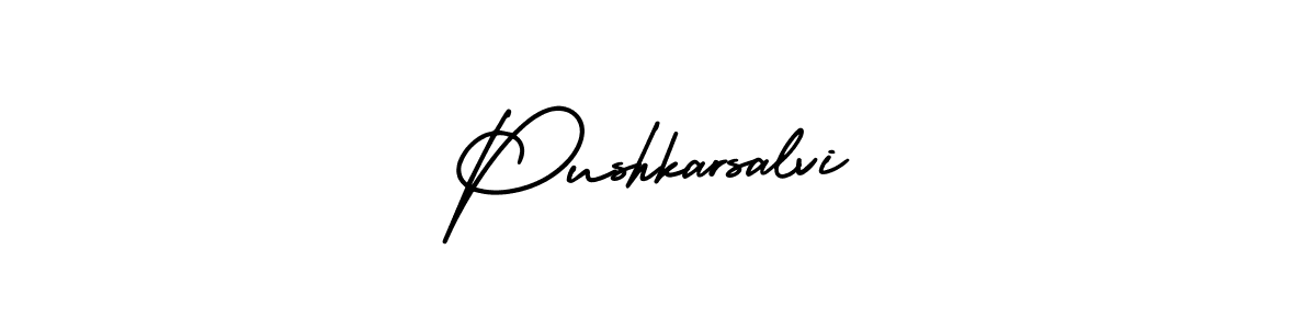 How to make Pushkarsalvi name signature. Use AmerikaSignatureDemo-Regular style for creating short signs online. This is the latest handwritten sign. Pushkarsalvi signature style 3 images and pictures png