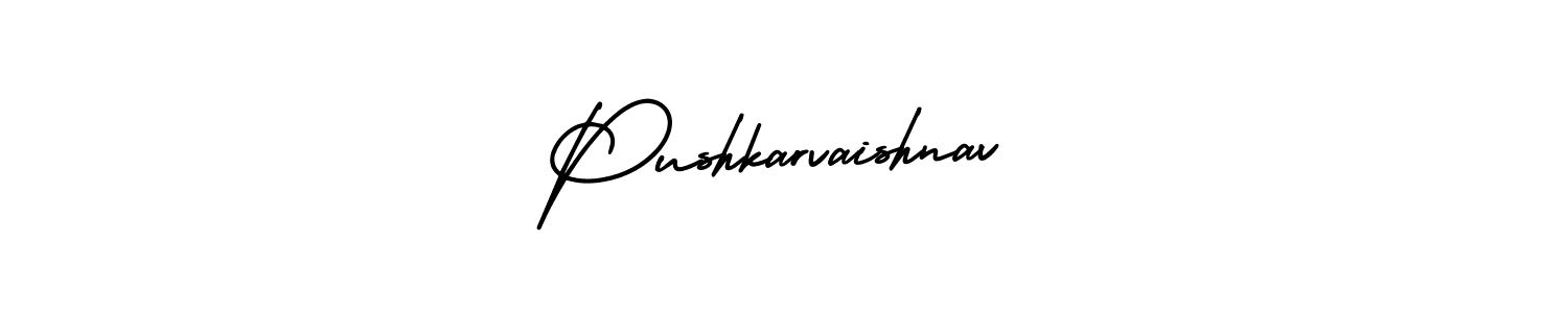 AmerikaSignatureDemo-Regular is a professional signature style that is perfect for those who want to add a touch of class to their signature. It is also a great choice for those who want to make their signature more unique. Get Pushkarvaishnav name to fancy signature for free. Pushkarvaishnav signature style 3 images and pictures png