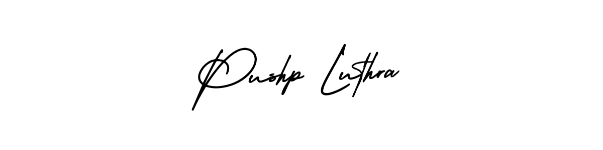 Pushp Luthra stylish signature style. Best Handwritten Sign (AmerikaSignatureDemo-Regular) for my name. Handwritten Signature Collection Ideas for my name Pushp Luthra. Pushp Luthra signature style 3 images and pictures png