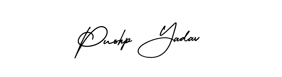 How to make Pushp Yadav name signature. Use AmerikaSignatureDemo-Regular style for creating short signs online. This is the latest handwritten sign. Pushp Yadav signature style 3 images and pictures png